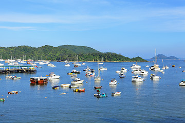 Image showing yachts in bay