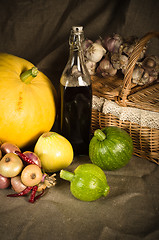 Image showing Still-life with vegetables in rural style