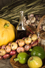 Image showing Still-life with vegetables in rural style