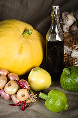 Image showing Still-life with vegetables in rural style