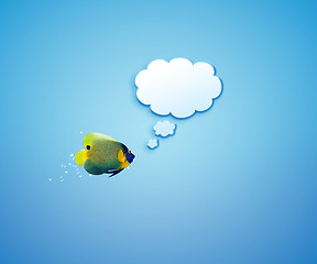 Image showing angelfish with speech bubbles. 