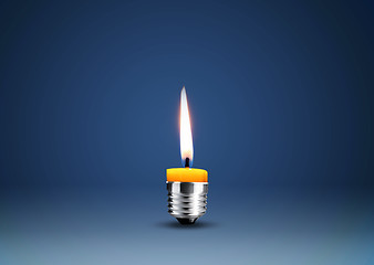 Image showing Wax candle into lighting bulb 