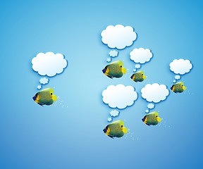 Image showing angelfish with speech bubbles. 