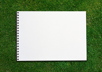 Image showing  notebook on grassland