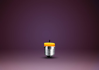 Image showing Wax candle into lighting bulb 