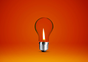 Image showing Wax candle into lighting bulb 