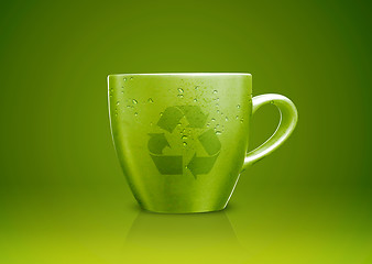 Image showing Green tea mug 