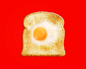 Image showing fried egg with toast 