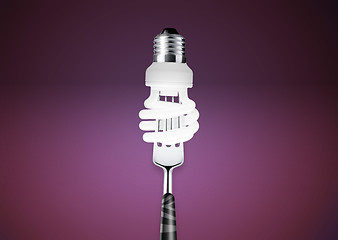Image showing lightbulb on fork