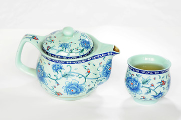 Image showing Chinese pottery teaset