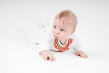 Image showing Baby boy in white costume