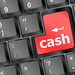 Image showing red cash button on computer keyboard showing business concept