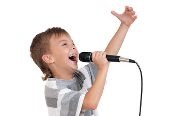 Image showing Boy with microphone