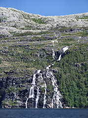 Image showing Beautiful waterfall in Norway