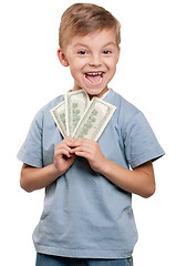 Image showing Boy with dollars