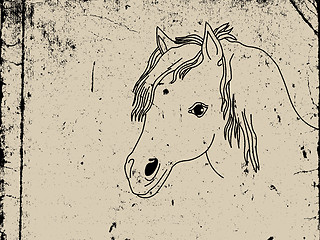 Image showing foal drawing on dirty paper