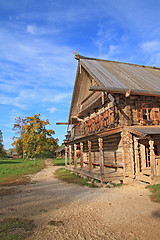 Image showing old wooden house in village 