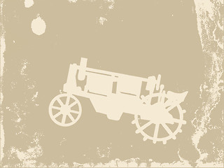 Image showing old tractor on grunge background