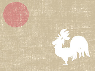 Image showing cock silhouette on grunge background