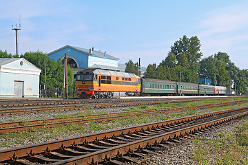 Image showing small train on railway station