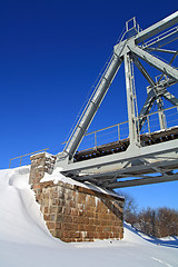 Image showing railway bridge through small river 