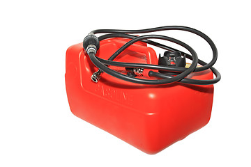 Image showing red jerry can on a white background