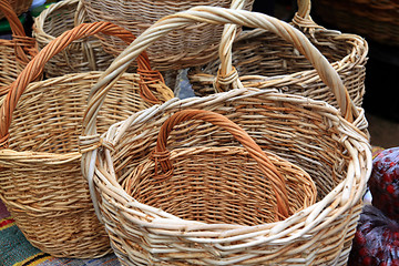 Image showing new baskets on rural market