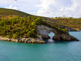 Image showing Landscapre of the coast of Gargano Apulia Italy