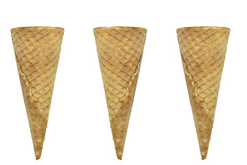 Image showing 	Waffle for ice cream on a white background