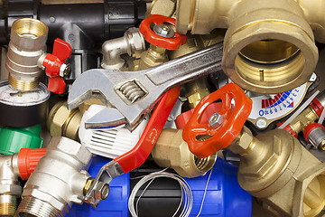 Image showing 	Various plumbing accessories and parts