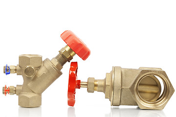 Image showing 	Plumbing valves on a white background