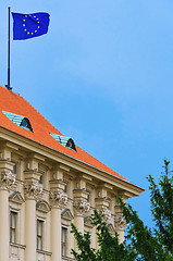 Image showing Flag On The Roof