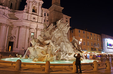 Image showing Navonna Square, night view