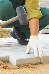 Image showing Cobble-stone laying down