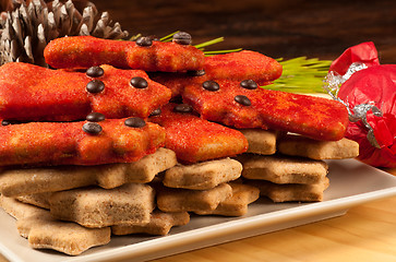 Image showing Tree shaped Christmas cookies