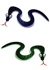 Image showing two black snakes