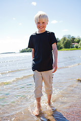 Image showing Boy on the beach