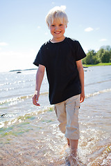 Image showing Boy on the beach