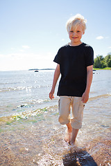 Image showing Boy on the beach