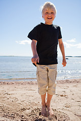 Image showing Boy on the beach