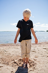 Image showing Boy on the beach