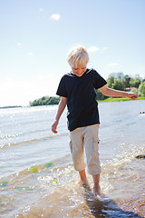 Image showing Boy on the beach