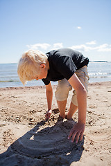 Image showing Boy on the beach