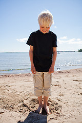 Image showing Boy on the beach