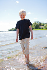 Image showing Boy on the beach