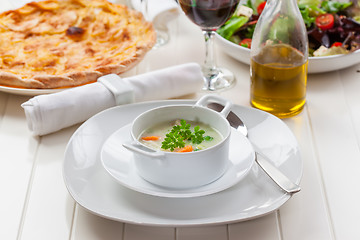 Image showing Vegetable soup with bulgur