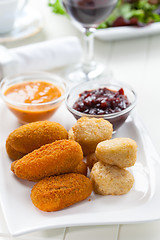 Image showing Cheese sticks with chutney