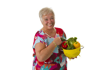 Image showing Female with fresh vegetables