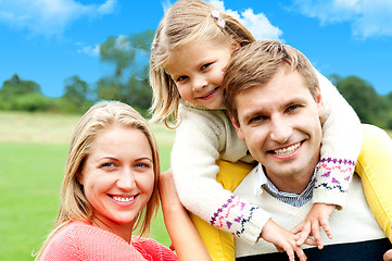 Image showing Beautiful happy caucasian family of three