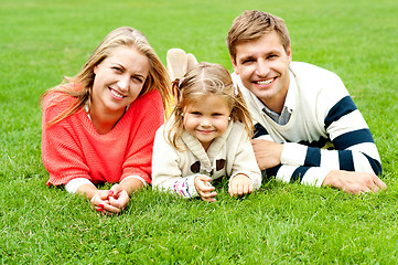 Image showing Portrait of a happy family of three